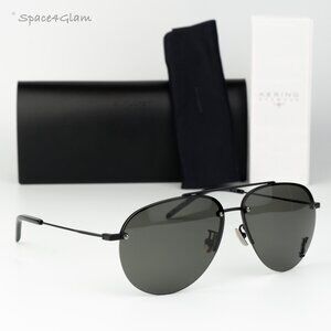 Saint Laurent Women Sunglasses Black Grey Pilot CLASSIC11/F M 005 NEW AUTHENTIC